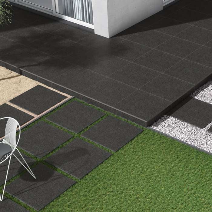 Basalt Black 20mm Outdoor Porcelain Paving - 900 x 600