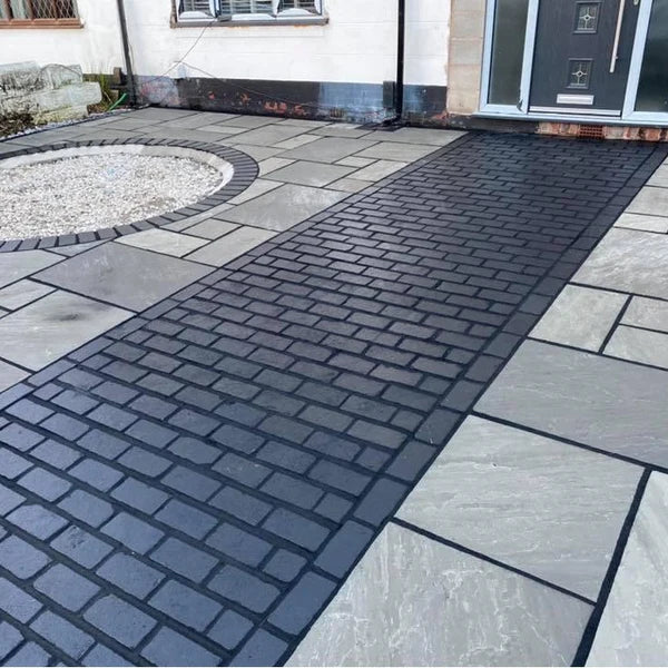 Black Limestone Cobbles Slabs