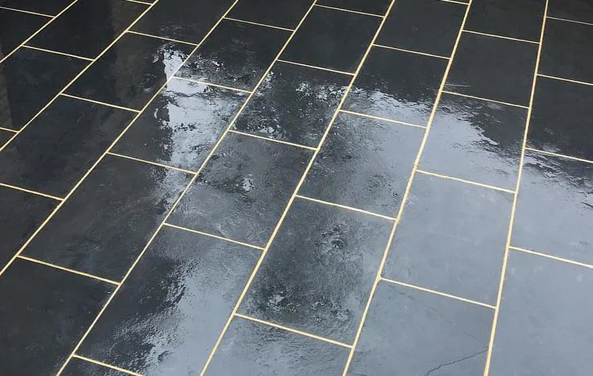 Kotah Black Sawn Edge Granite Paving Slabs