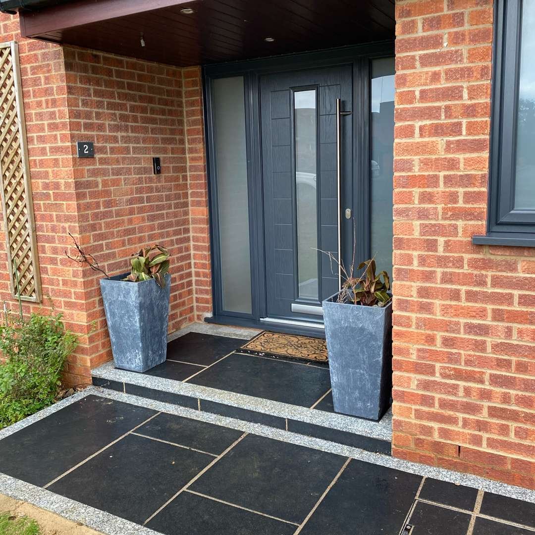 Kotah Black Handcut Edge Limestone Paving Slabs