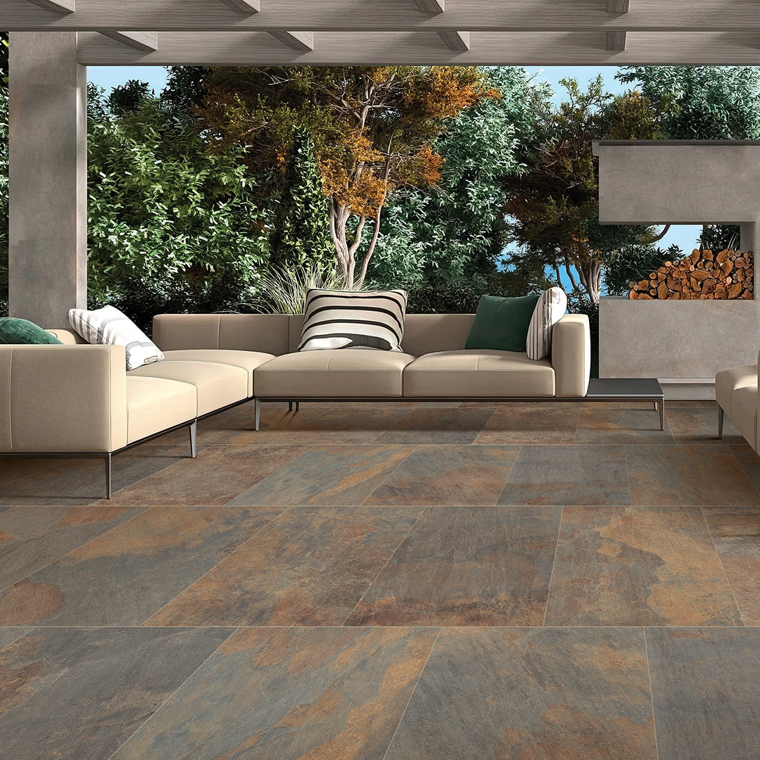 Copper Rustic 20mm Outdoor Porcelain Paving - 900 x 600