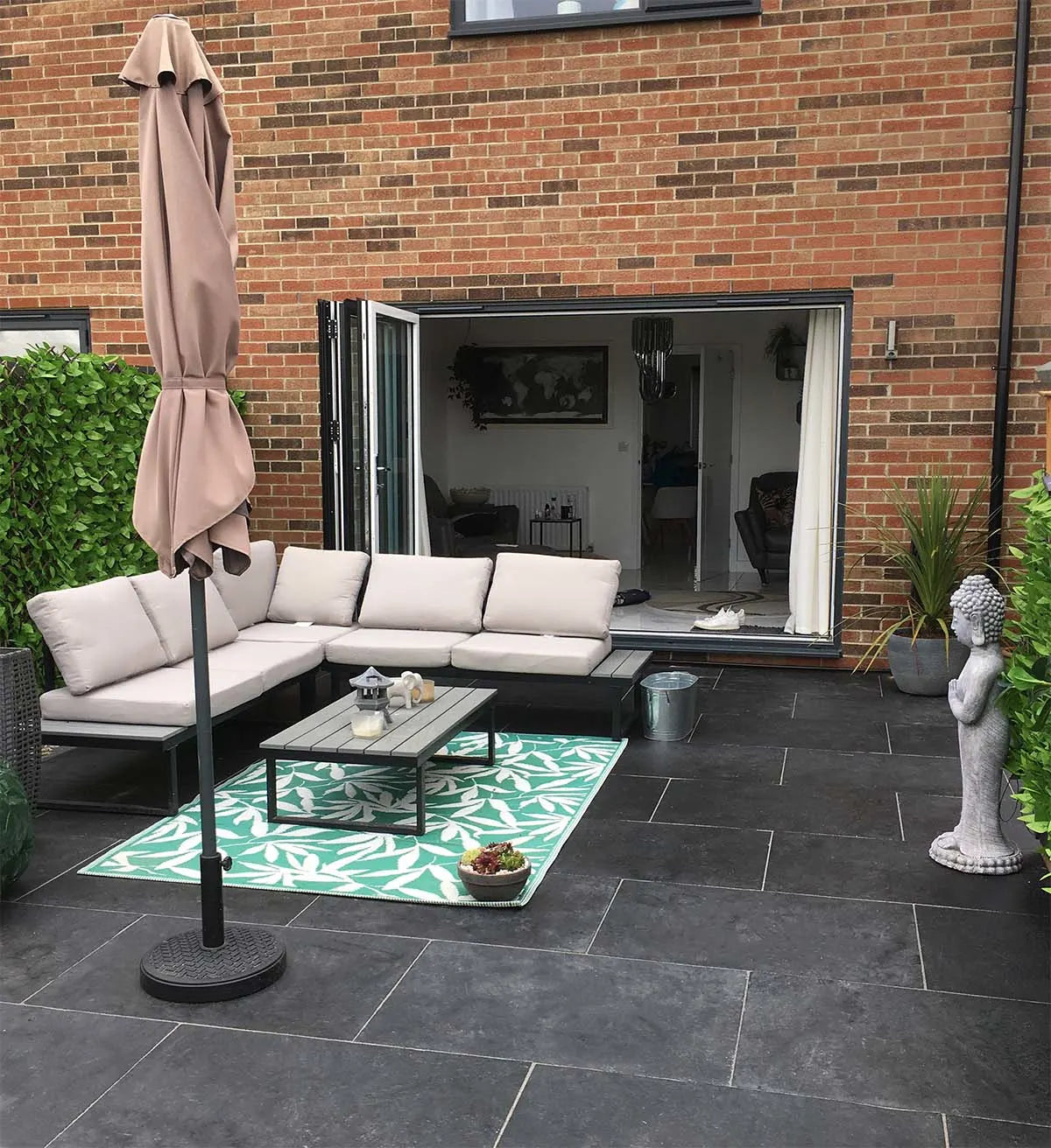 Kotah Black Sawn Edge Granite Paving Slabs