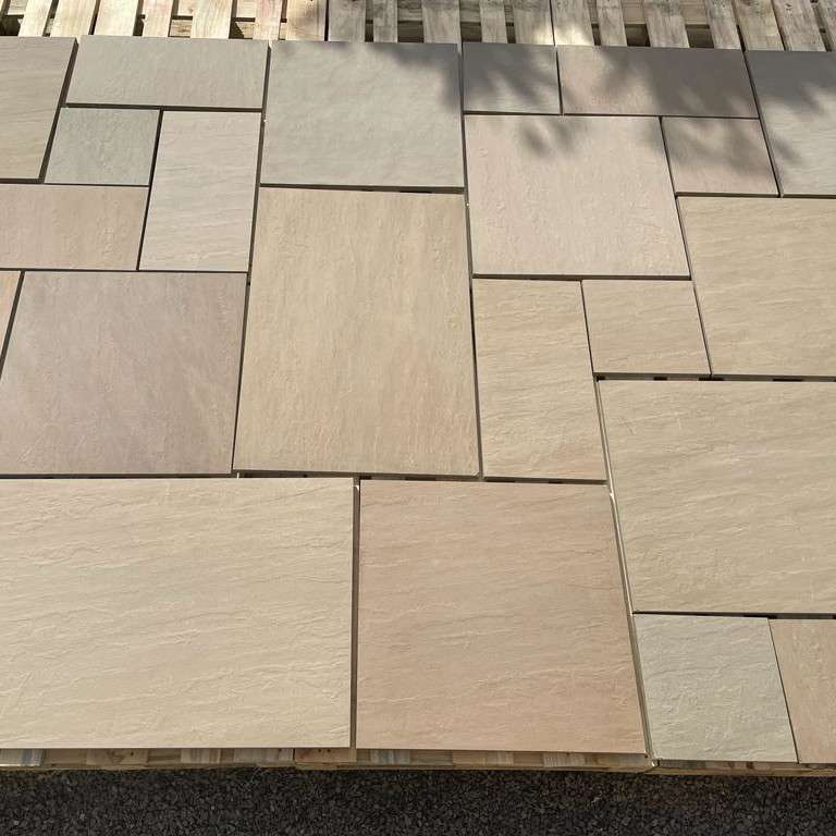 Raj Green Sawn Honed Paving Slabs