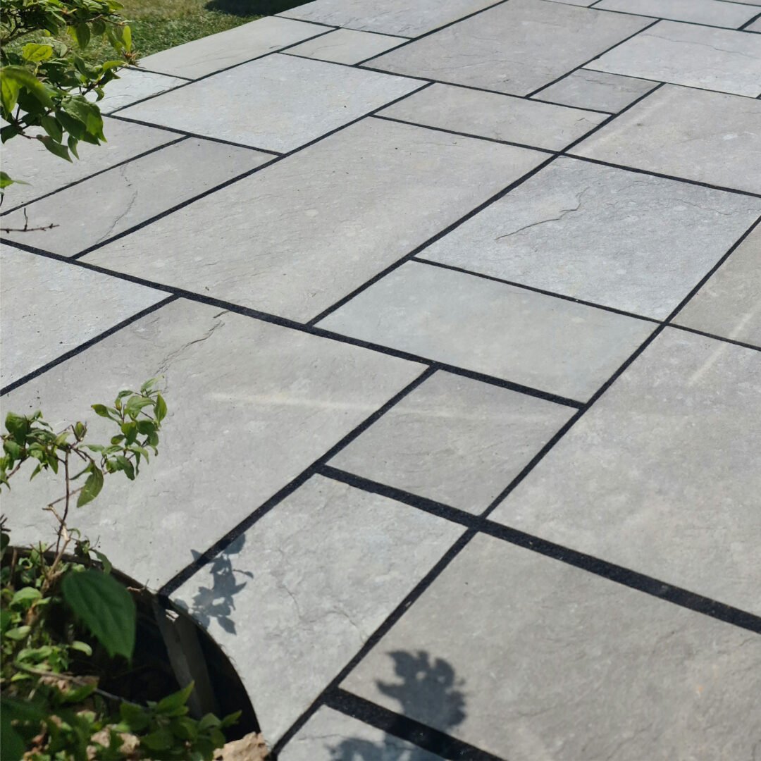 Dove Grey Sawn Edge Limestone Paving Slabs