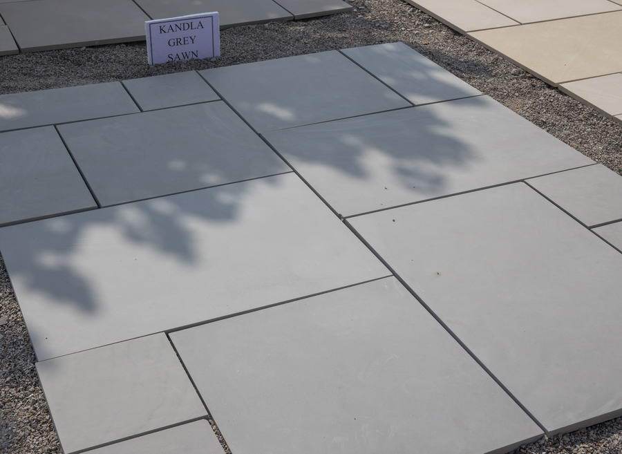 Kandla Grey Sawn Honed Paving Slabs