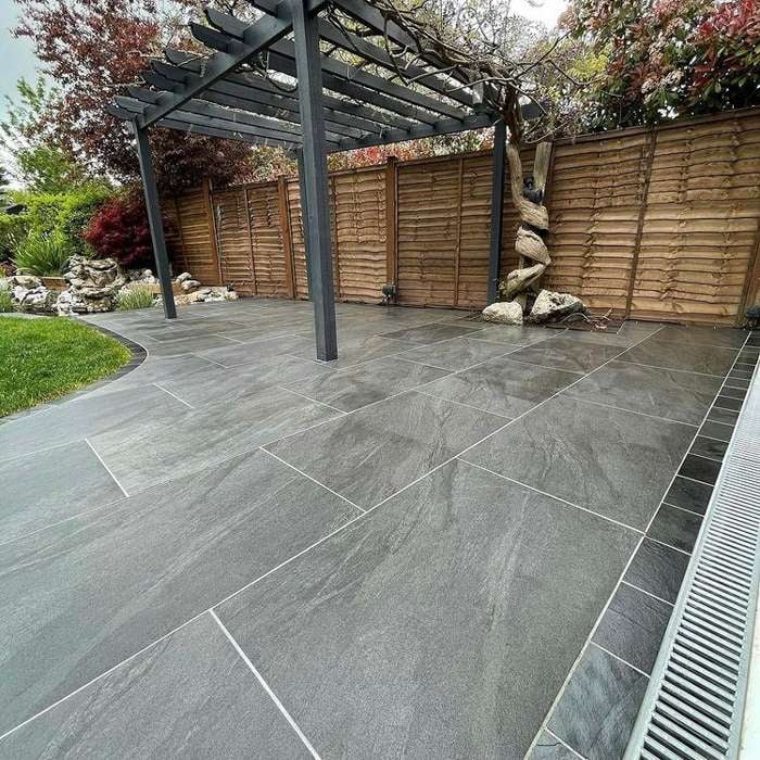 Anthracite Black 16mm Outdoor Porcelain Paving - 900 x 600
