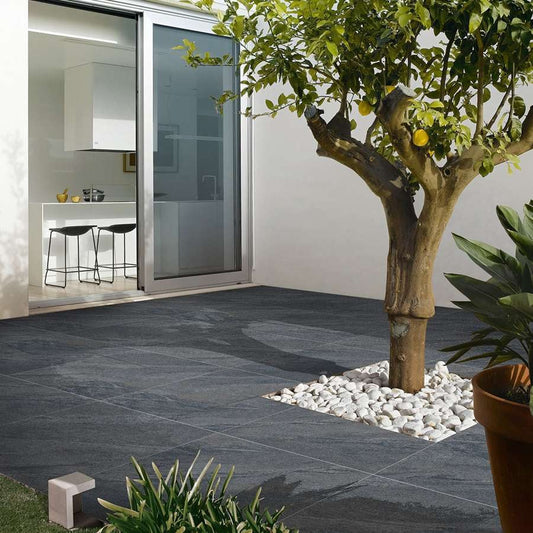 Anthracite Black 16mm Outdoor Porcelain Paving - 900 x 600