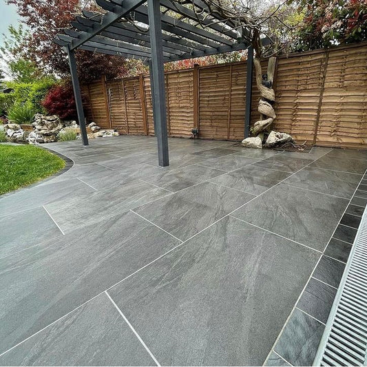 Anthracite Black 20mm Outdoor Porcelain Paving - 900 x 600