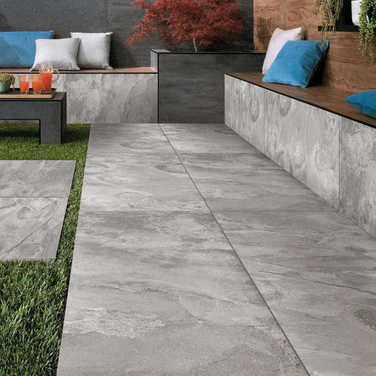 Beside Grey 20mm Outdoor Porcelain Paving - 900 x 600