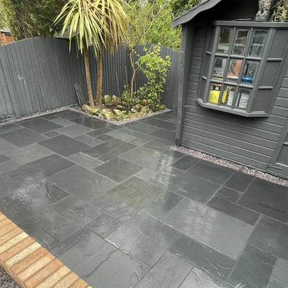 Indian Black Slate Paving Slabs