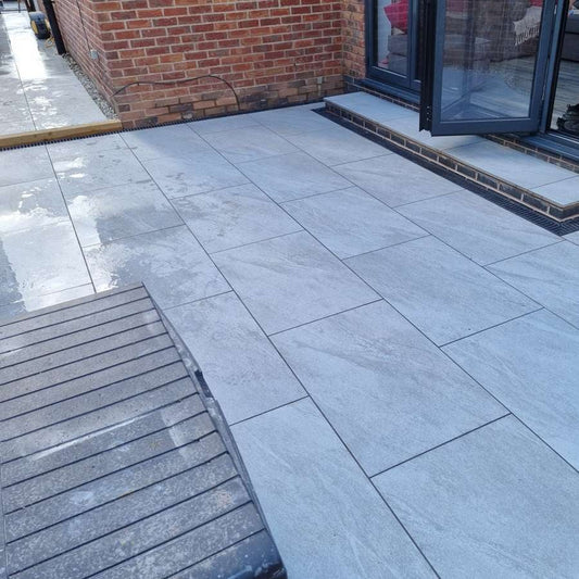 Kandla Grey 16mm Outdoor Porcelain Paving - 900 x 600