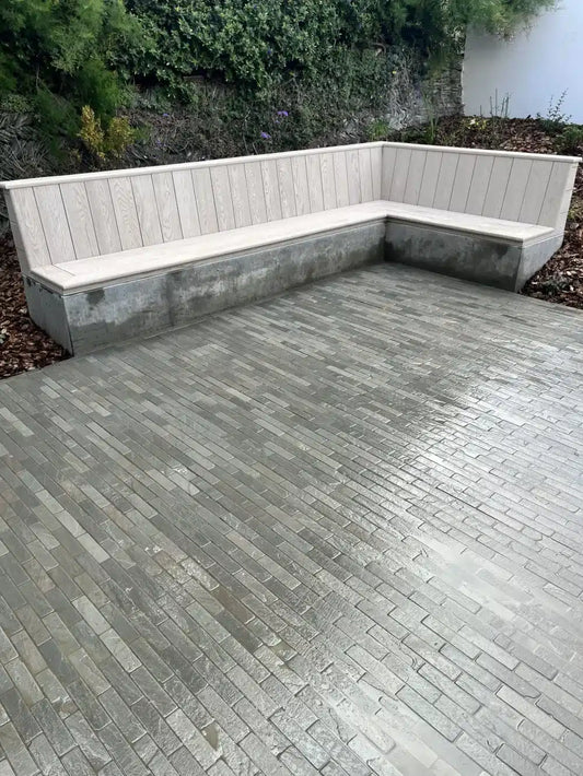 Kandla Grey Tumbled Herringbone Pavers Slabs