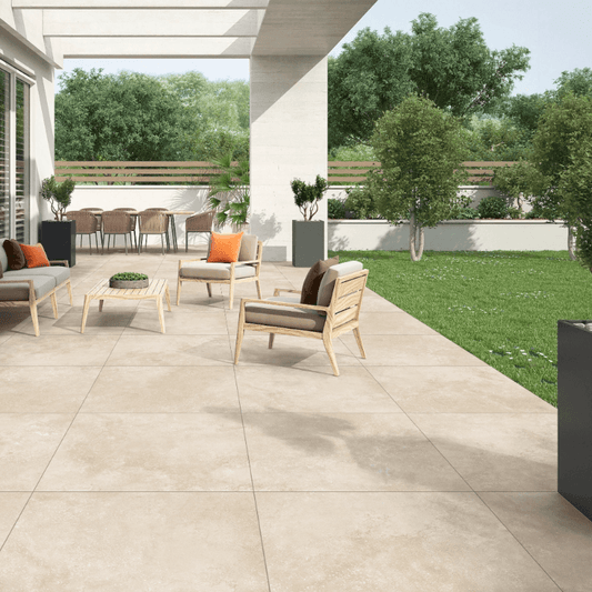 Limestone Crema 16mm Outdoor Porcelain Paving - 900 x 600