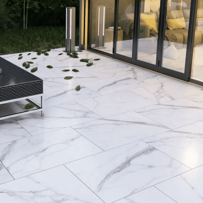 Statuario 20mm Outdoor Porcelain Paving - 900 x 600