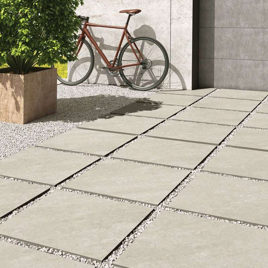 Quartz White 20mm Outdoor Porcelain Paving - 600 x 600
