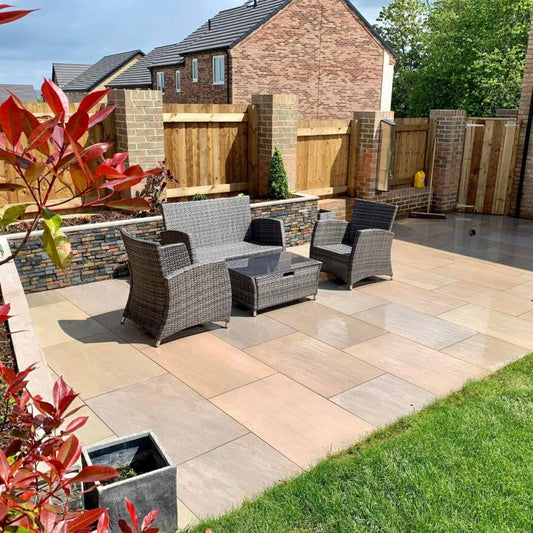 Raj Green 20mm Outdoor Porcelain Paving - 900 x 600