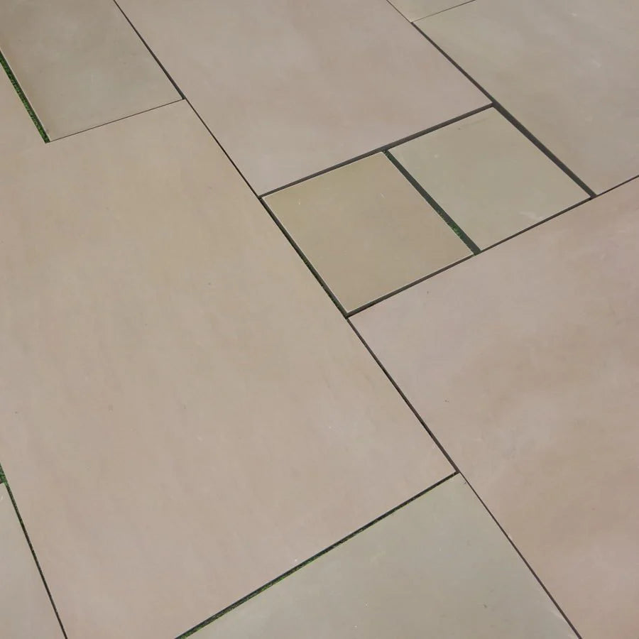 Raj Green Sawn Honed Paving Slabs
