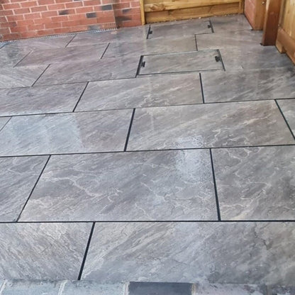 Sagar Black 20mm Outdoor Porcelain Paving - 900 x 600