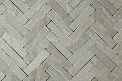 Kandla Grey Tumbled Herringbone Pavers Slabs