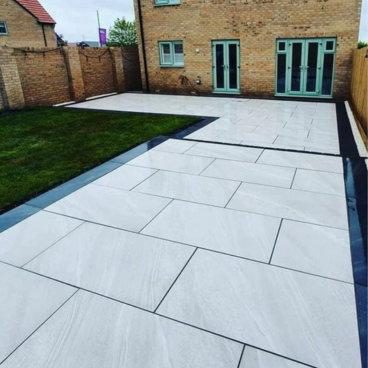 Crossover White 20mm Outdoor Porcelain Paving - 900 x 600
