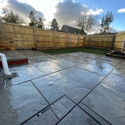 Dove Grey Sawn Edge Granite Paving Slabs
