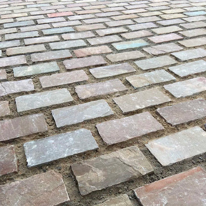 Raj Green Cobbles Slabs