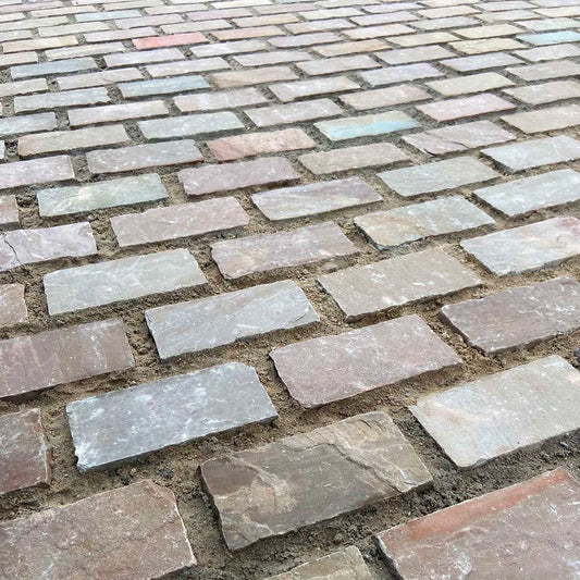 Raj Green Cobbles Slabs