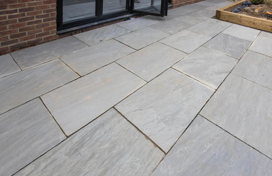 Kandla Grey Sandstone Paving - 600x600