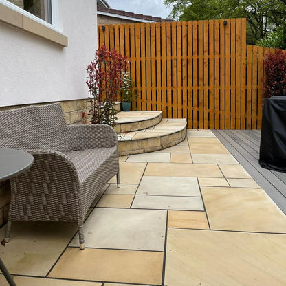 Yellow Mint Sawn Honed Paving Slabs