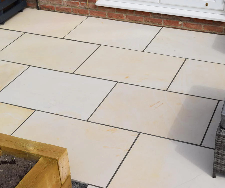 Yellow Mint Sawn Honed Paving Slabs