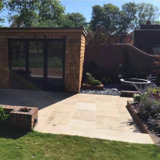 White Mint Sawn Honed Paving Slabs